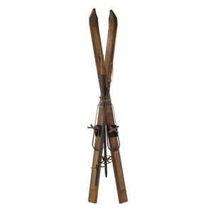 Hnědá dřevěná dekorace lyže Ski Vintage - 5, 5*120 cm 52087200 obraz