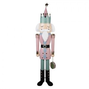 Kovová dekorace Louskáček Nutcracker v růžovo-zeleném - 41*34*174 cm 5Y1446 obraz
