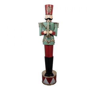 Kovová dekorace Louskáček Nutcracker s trubkou - 33*27*121 cm 5Y1440 obraz