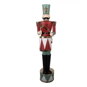 Kovová dekorace Louskáček Nutcracker s bubínkem - 33*33*121 cm 5Y1439 obraz