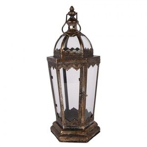 Bronzová antik kovová lucerna ve vintage stylu - 19*17*45 cm 5Y1412 obraz