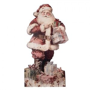 Vánoční kovová stojací cedule Santa Claus - 50*2*96 cm 5Y1421 obraz