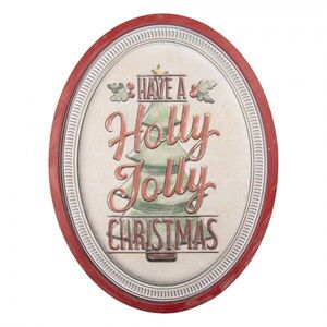 Nástěnná kovová cedule Holly Jolly Christmas - 62*2*47 cm 5Y1482 obraz