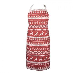 Červená bavlněná zástěra s jeleny Nordic Christmas New - 70*85 cm NOCN41 obraz