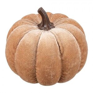 Béžová dekorační sametová dýně Pumpkin Velvet - Ø 10 cm 66816BE obraz