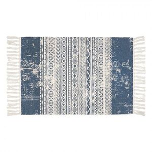 Béžovo-modrý koberec s vintage vzhledem a třásněmi - 60*90 cm KT081.007 obraz