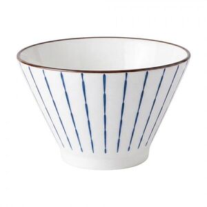 Keramická miska s modrým pruhovaným vzorem - Ø 13*8 cm / 350 ml 6CEBO0254 obraz