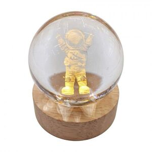 LED stolní lampička na dřevěném podstavci - Kosmonaut - Ø 6 cm / USB 66964 obraz