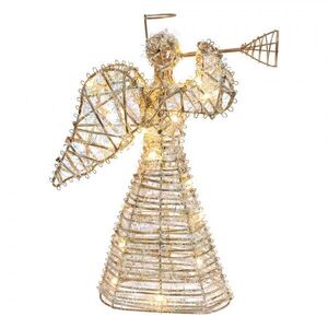 Zlatý kovový anděl s trubkou a LED osvětlením - 22*8*30 cm / 3*AA 66783 obraz