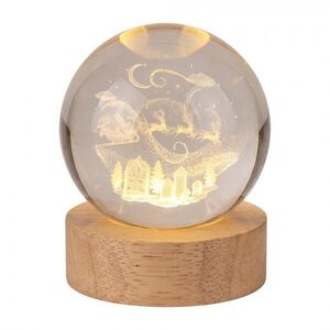 LED stolní lampička na dřevěném podstavci - sobí spřežení - Ø 6 cm / USB 66960 obraz