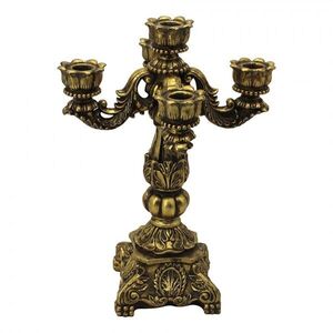 Zlatý antik barokní svícen na 5 úzkých svíček Baroque - 24*24*34 cm 6PR6478 obraz