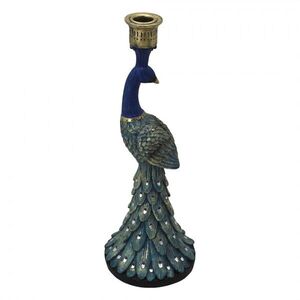 Modrý svícen ve tvaru páva Peacock - 12*12*33 cm 6PR6471 obraz