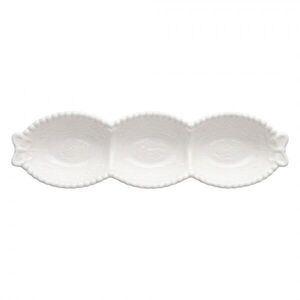 Bílá porcelánová mistička s perličkovým okrajem a motýlky Butterfly - 25*7*3 cm 6CE2485 obraz
