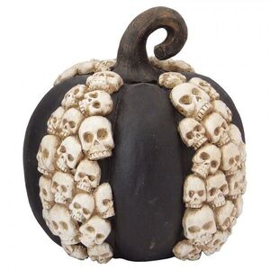 Dekorace dýně s lebkami Pumpkin Halloween - 36*35*37 cm 6PR6292 obraz
