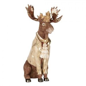 Vánoční figurka Sob ve slavnostní uniformě a korunce - 36*40*63 cm 5PR0205 obraz