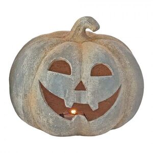 Šedá antik dekorace dýně Pumpkin s LED osvětlením - 38*35*32 cm 6PR6290 obraz