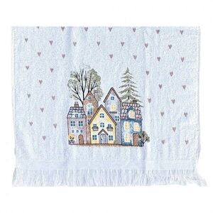 Kuchyňský froté ručník s motivem domků Hearts & Houses - 40*66 cm CTHHS obraz