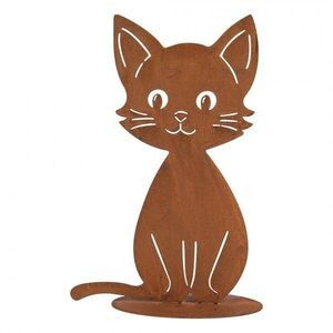 Rustikální rezavá dekorace kočka Cat Rust - 13*11*20 cm 6Y6135 obraz