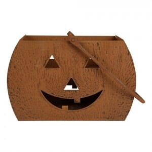 Rustikální rezavá lucerna dýně Halloween - 30*15*19 cm 6Y6103 obraz