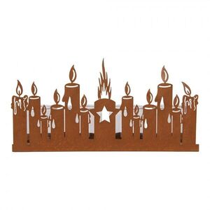 Rustikální rezavý svícen v designu svíček Candle Rust - 36*9*18 cm 6Y6098 obraz