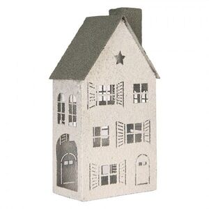 Kovový svícen domek s pískovým povrchem Raw Sand - 16*9*32 cm 6Y6077 obraz
