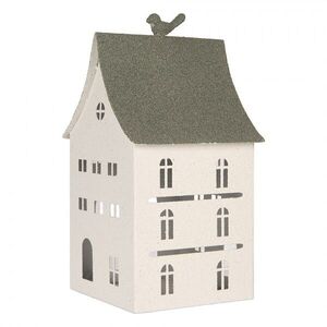 Kovový svícen domek s pískovým povrchem Raw Sand - 20*20*39 cm 6Y6069 obraz