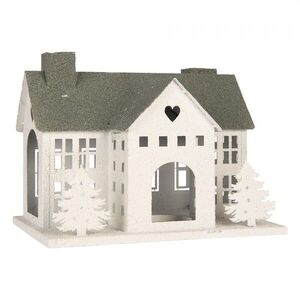 Kovový svícen domek s pískovým povrchem Raw Sand - 36*23*32 cm 6Y6067 obraz