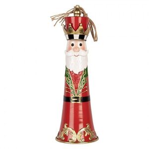 Kouzelný červený kovový vánoční zvonek Santa v podobě krále - Ø 16*47 cm 6Y6220 obraz