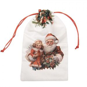 Látkový vánoční pytlík Santa - 14*1*22 cm 66469 obraz