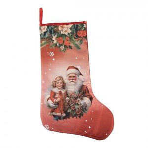 Červená vánoční punčocha Santa L - 29*1*48 cm 66463 obraz