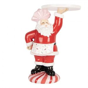 Vánoční figurka Santa Claus kuchař s podnosem – 21*14*27 cm 6PR6369 obraz