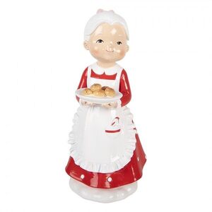Vánoční figurka Paní Clausová s cukrovím – 10*10*20 cm 6PR6365 obraz
