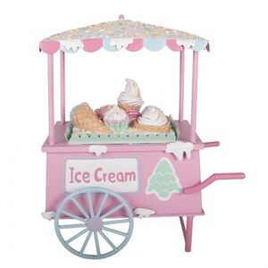 Vánoční dekorace retro zmrzlinový vozík Pastel Christmas Chic - 34*18*38 cm 6PR6232 obraz