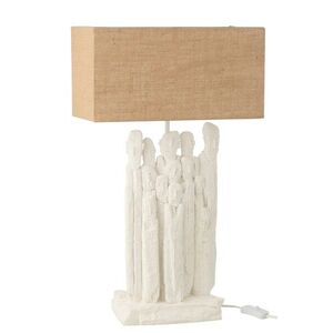 Table Lamp Figurines Polyresin White/Natural 60137 obraz