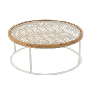 COFFEE TABLE MATI FIR WOOD/IRON NATURAL/WHITE - 90*90*36 cm 52620 obraz