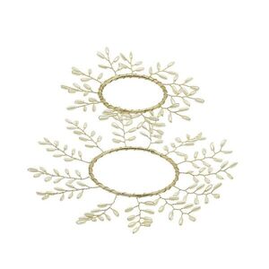 2ks luxusní dekorační věneček s perličkami na svíčku Glaze Forest - 18cm/ 11cm 52107519 obraz