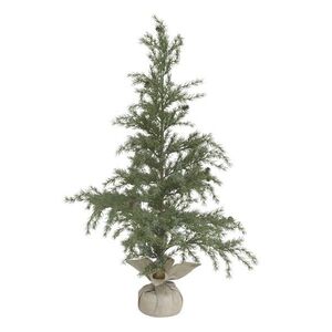 Zasněžený vánoční borovicový stromek v jutě a se šiškami Pine Tree - 60*120 cm 39129121 obraz