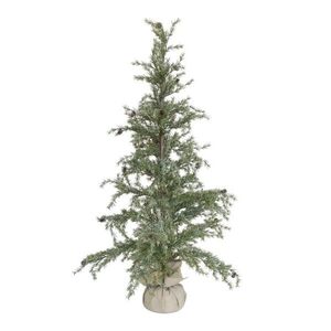 Zasněžený vánoční borovicový stromek v jutě a se šiškami Pine Tree - 70*150 cm 39129221 obraz