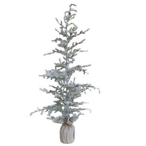 Zasněžený vánoční borovicový stromek v jutě a se šiškami Pine Tree - 65*180 cm 39129421 obraz