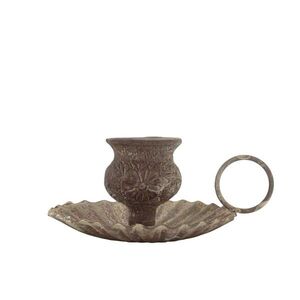 Mocca kovový svícen na úzkou svíčku s očkem Charm Antique - 10*6 cm 71155120 obraz