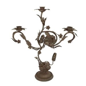 Mocca starý francouzský svícen s květy Charm Antique - 35*11*41 cm 71155420 obraz