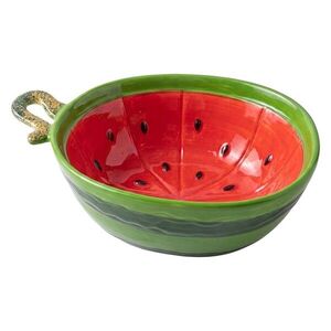 Červená keramická miska ve tvaru melounu Sweet Melon– 16*11*6 cm 6CEBO0263 obraz