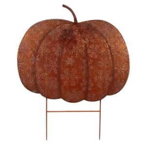 Velký kovový zahradní zápich dýně Pumpkin Rust - 77*3*93 cm 5Y1487 obraz