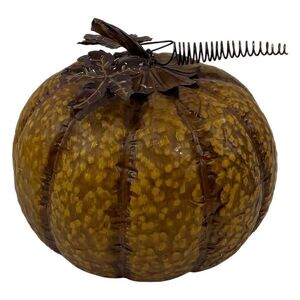 Hnědá antik kovová dekorace dýně Pumpkin Rust - Ø 17*16 cm 6Y6203 obraz
