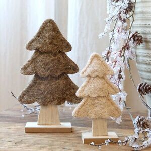Sada 2ks vánoční stromek z plsti – 12*20 / 8*14 cm 52101220 obraz