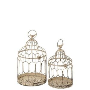 Sada 2 ks dekorační ptačí klec Vintage Chateau – 25*23*40 / 31*19*32 cm 267476 obraz