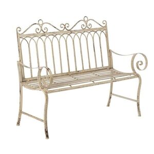 Bílá antik kovová zahradní lavice Vintage Romance – 123*56*102, 5 cm 267486 obraz