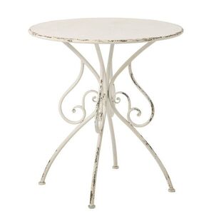 Bílý antik kovový zahradní stůl Vintage Romance – 60*60*76 cm 267485 obraz