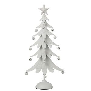 Bílý antik kovový stromek s rolničkami Christmas Tree L – 25*11*56 cm 265797 obraz