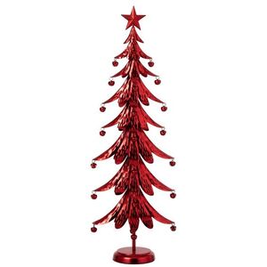 Červený veliký kovový stromek s rolničkami Christmas Tree XL – 25*13*78, 5 cm 265796 obraz